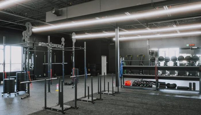 Strength zone and equipment at Blackburn Athletics Dorval